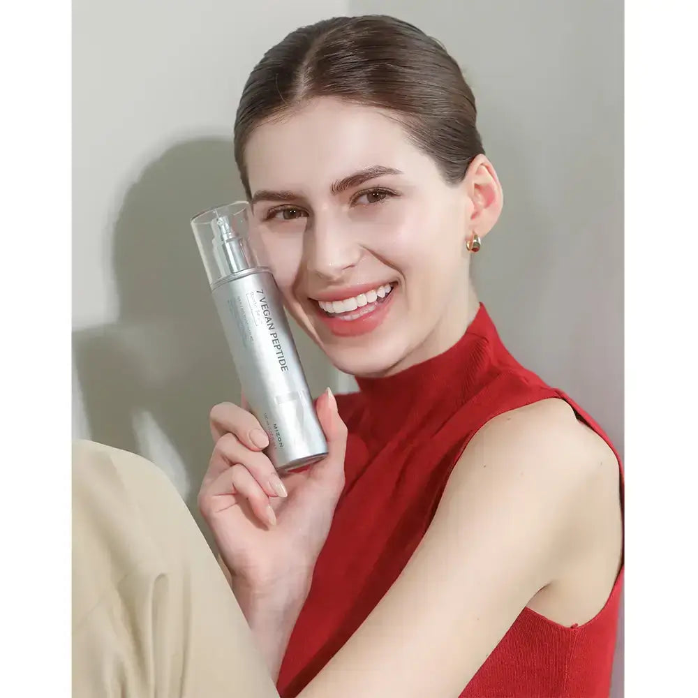 MIZON 7 Vegan Peptid-Booster-Serum - Gesichtsserum mit 7 veganen Peptiden und Hyaluronsäure für Hautfeuchtigkeit und Komfort - 150 ml