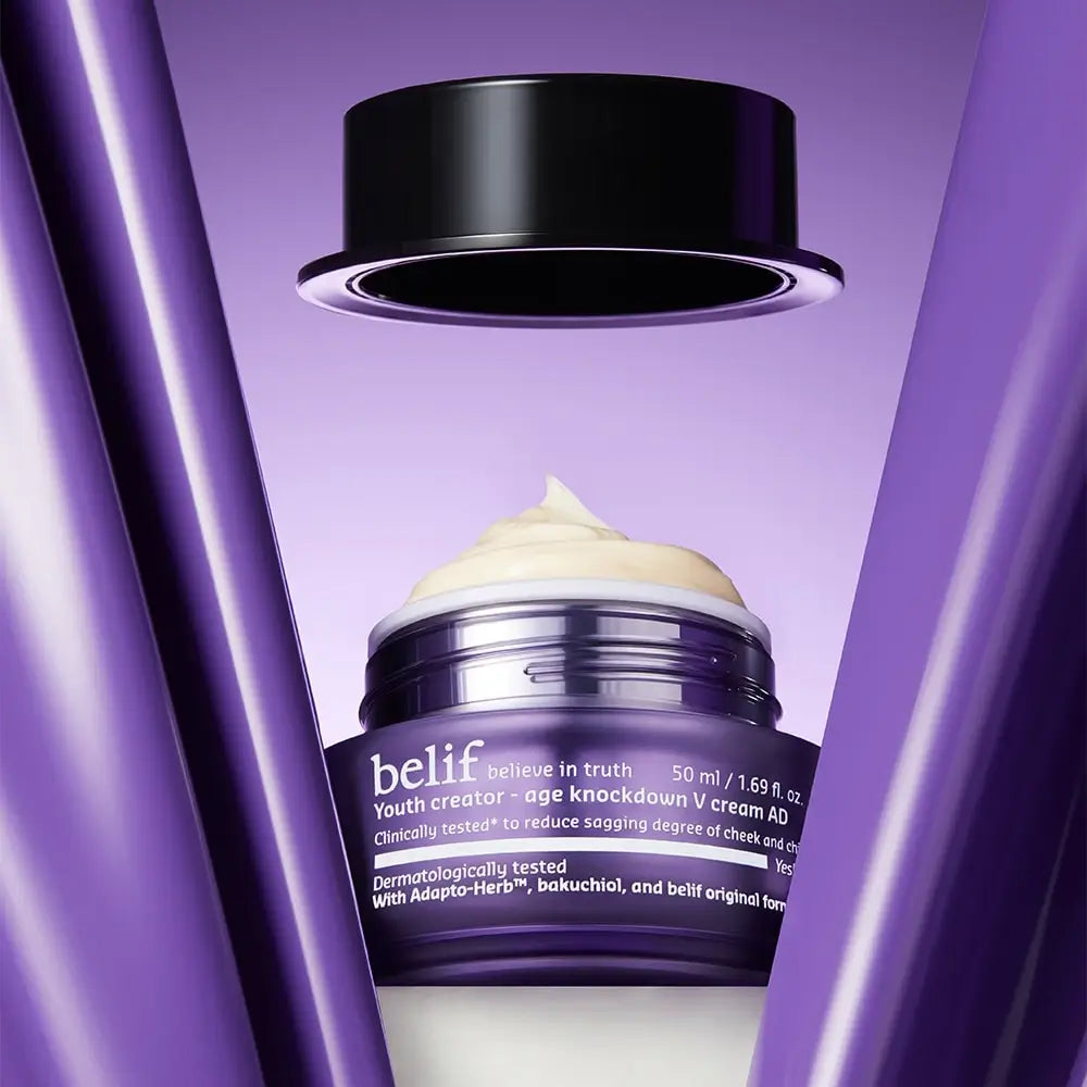 BELIF Age Knockdown V Cream AD - Gesichtscreme mit Bakuchiol und Tocopherol (Vitamin E) zur Revitalisierung der Haut und Erhaltung des Hautkomforts - 50 ml