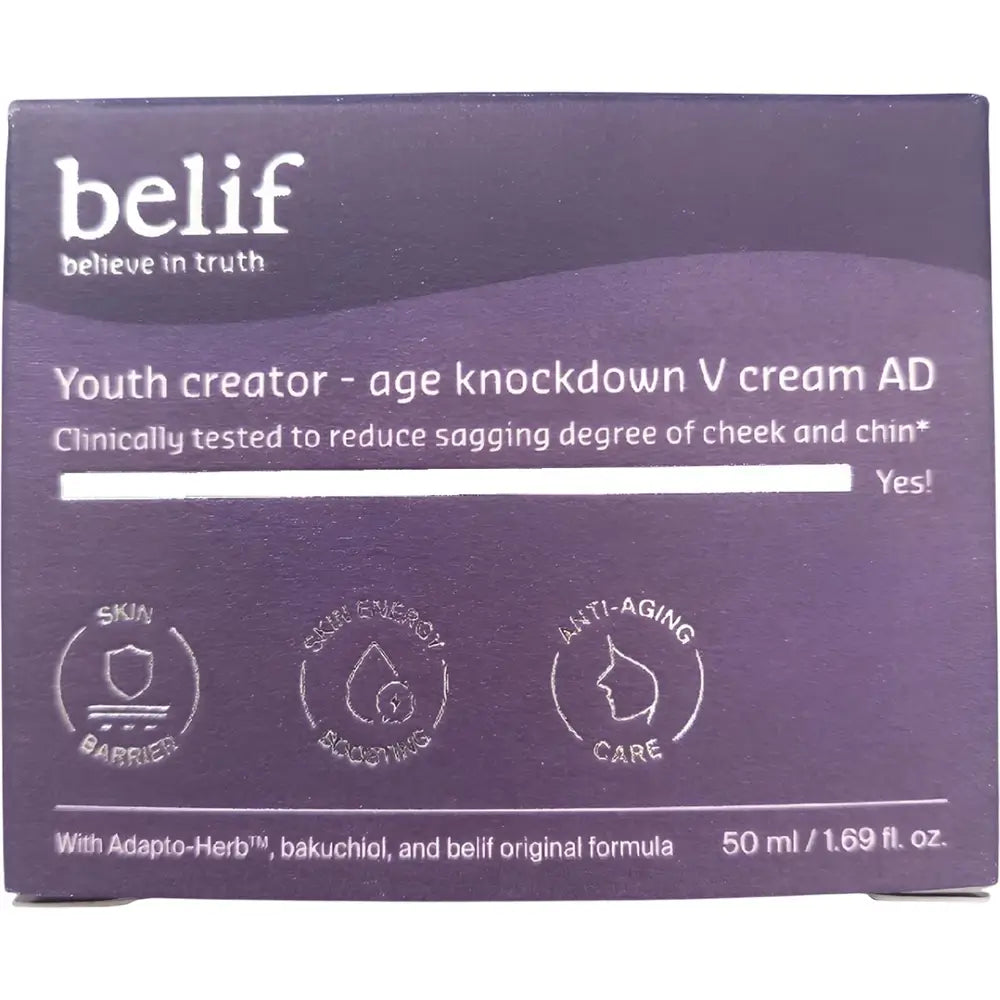 BELIF Age Knockdown V Cream AD - Gesichtscreme mit Bakuchiol und Tocopherol (Vitamin E) zur Revitalisierung der Haut und Erhaltung des Hautkomforts - 50 ml