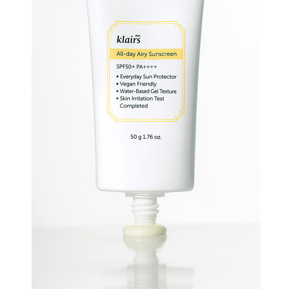 Dear Klairs All-day Airy Crema de fata SPF 50 - Protectie UV si Hidratare Usoara pentru Ten Sensibil, 50 ml