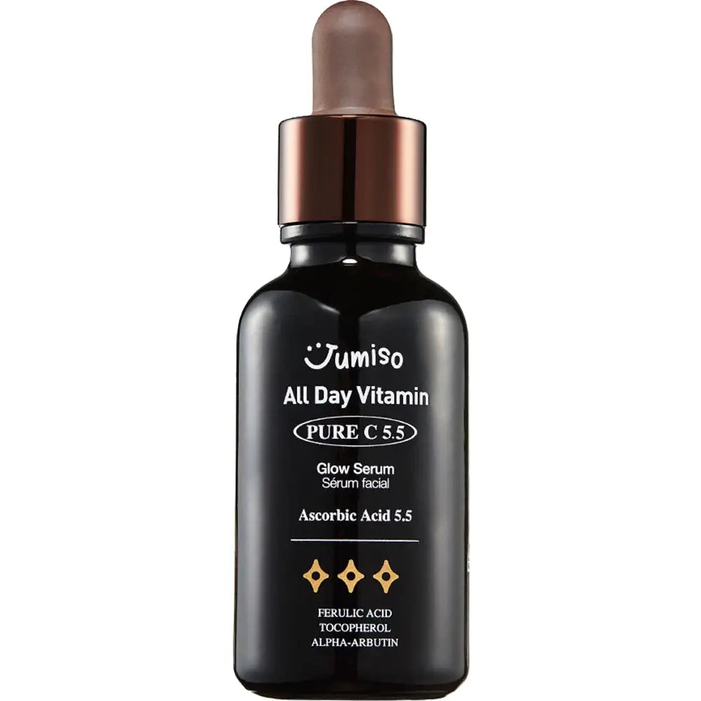 JUMISO All Day Vitamin Ser für Gesicht Pure C 5.5 Glow - Reines Vitamin C und Alpha-Arbutin für Ausstrahlung und Anti-Pigmentierung, 30 ml