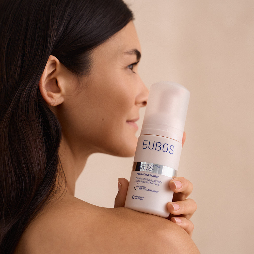 EUBOS Anti Age Multi Active Mousse - Reinigungsschaum mit Ectoin und Aloe Vera, der zur Hautreinigung beiträgt und den Hautkomfort bewahrt - 100 ml