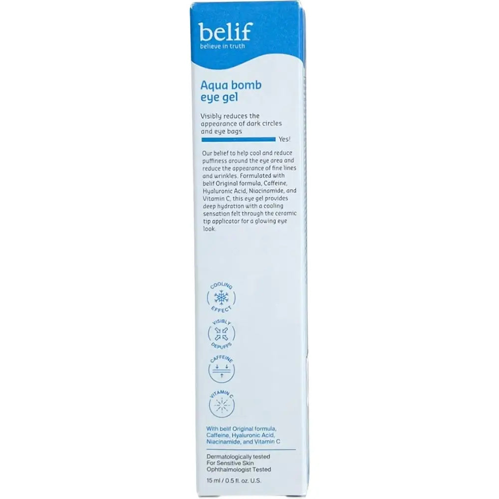 BELIF Aqua Bomb Eye Gel - Augengel mit Koffein und Hyaluronsäure zur Reduzierung von Tränensäcken und Feuchtigkeitsversorgung der Augenpartie - 15 ml
