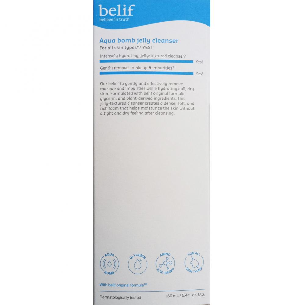 BELIF Aqua Bomb Gelee-Reiniger - Reinigungs-Gel formuliert mit Aminosäuren und Glycerin, das hilft, Make-up, Unreinheiten und überschüssigen Talg zu entfernen und den Hautkomfort zu bewahren - 160 ml