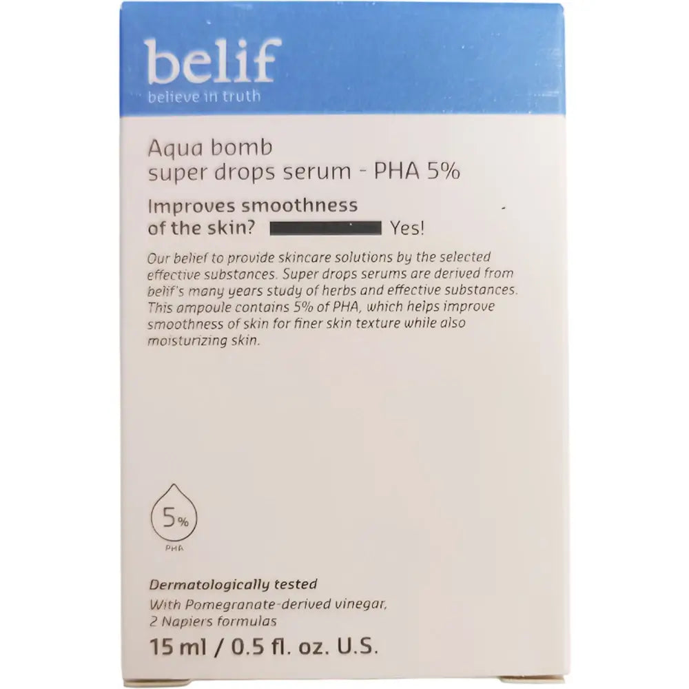 BELIF Aqua Bomb Serum für das Gesicht PHA 5% - Sanfte Peeling und intensive Feuchtigkeit, 15 ml