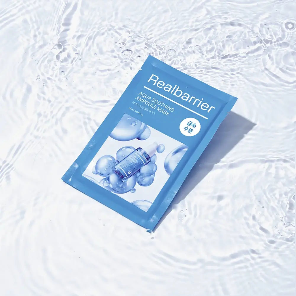 REAL BARRIER Aqua Beruhigende Ampullenmaske - Gesichtsmaske mit Hyaluronsäure und Blauem Rainfarnöl zur Feuchtigkeitsversorgung und zur Linderung von Rötungen und Reizungen - 28 ml