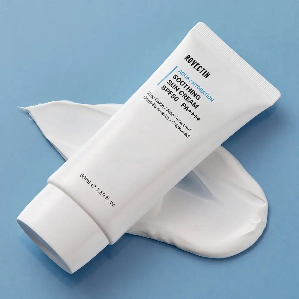 ROVECTIN Aqua Soothing Sun LSF50 PA++++ - Gesichtscreme mit Glycerylglucosid und Niacinamid, schützt die Haut vor UVA-, UVB- und Blaulicht und hält sie mit Feuchtigkeit versorgt - 50 ml