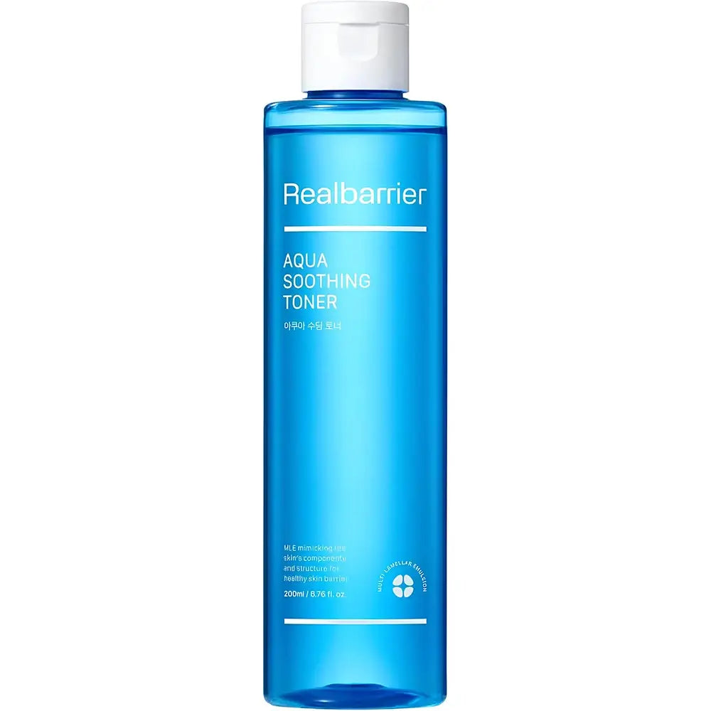 Real Barrier Aqua Beruhigungstoner Erneuerungstoner beruhigend für das Gesicht - intensive Feuchtigkeit und Linderung von Reizungen, 200 ml