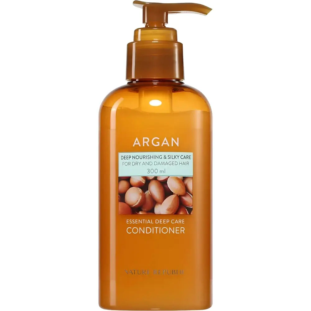 NATURE REPUBLIC Argan Essential Pflegender Balsam für geschädigtes Haar - Tiefe Feuchtigkeit und intensiver Glanz, 300 ml