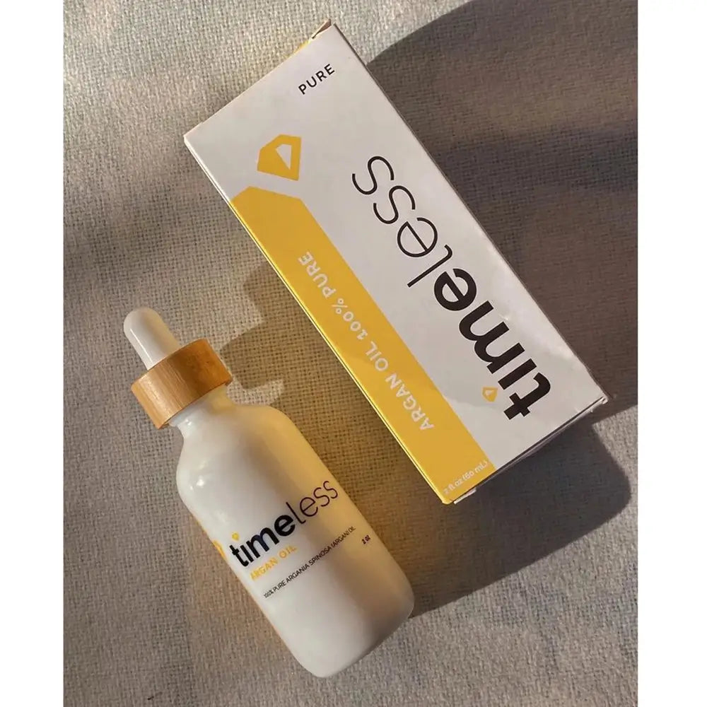TIMELESS SKIN CARE Arganöl 100% Rein - Körperöl formuliert mit 100% reinem Arganöl und Vitamin E, das zur Pflege trockener Haut, Nägel und Haare beiträgt - 60 ml