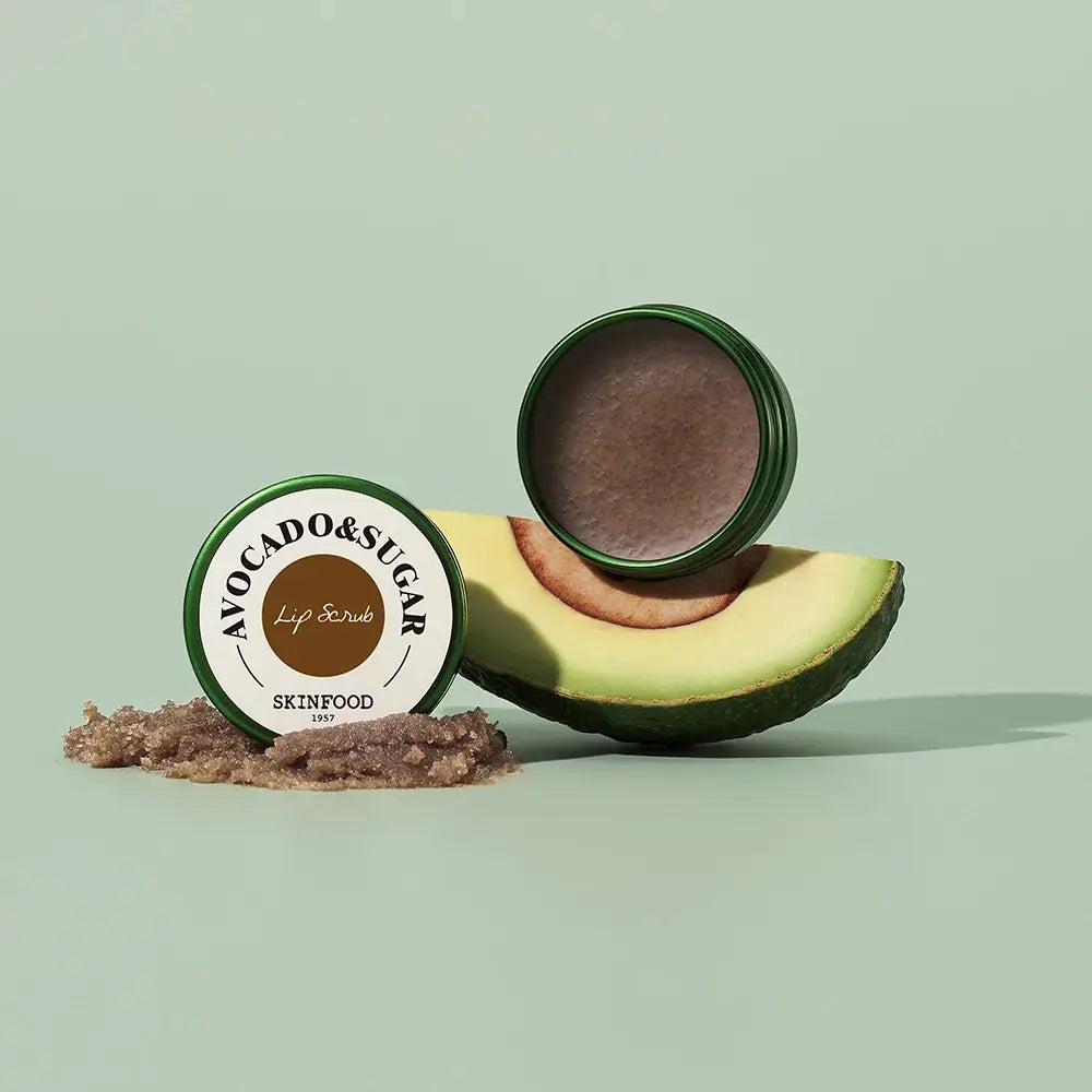 SKINFOOD Avocado und Zucker Lippenpeeling - Sanftes Peeling und intensive Feuchtigkeitspflege, 14 g