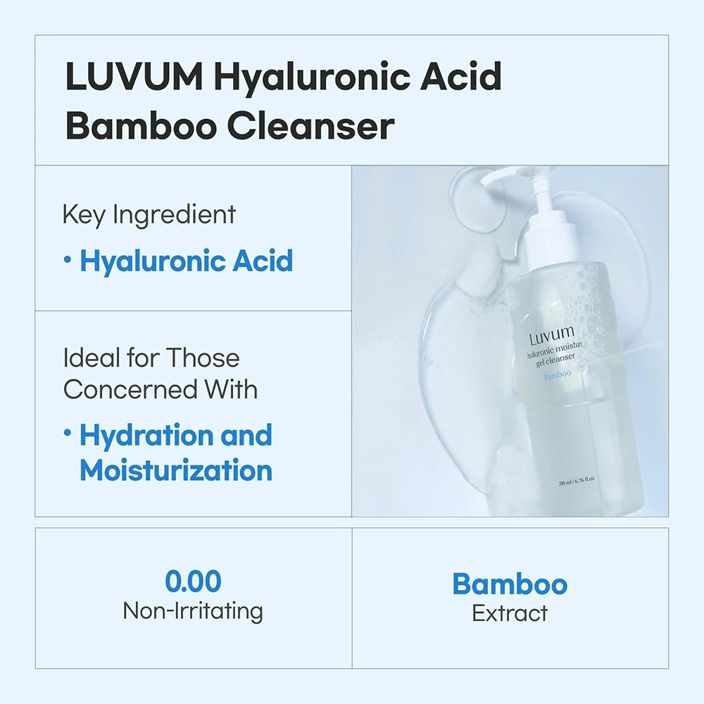 LUVUM Bambus Hyaluronsäure Feuchtigkeitsgel Reiniger