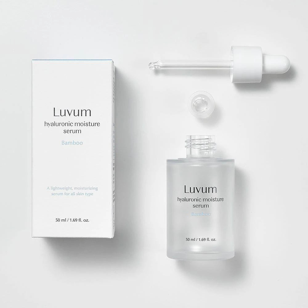 LUVUM Bambus Hyaluronsäure Feuchtigkeitsserum – Gesichtsserum mit Hyaluronsäure und Bambuswasser zur Hautfeuchtigkeit und zum Hautkomfort – 50 ml