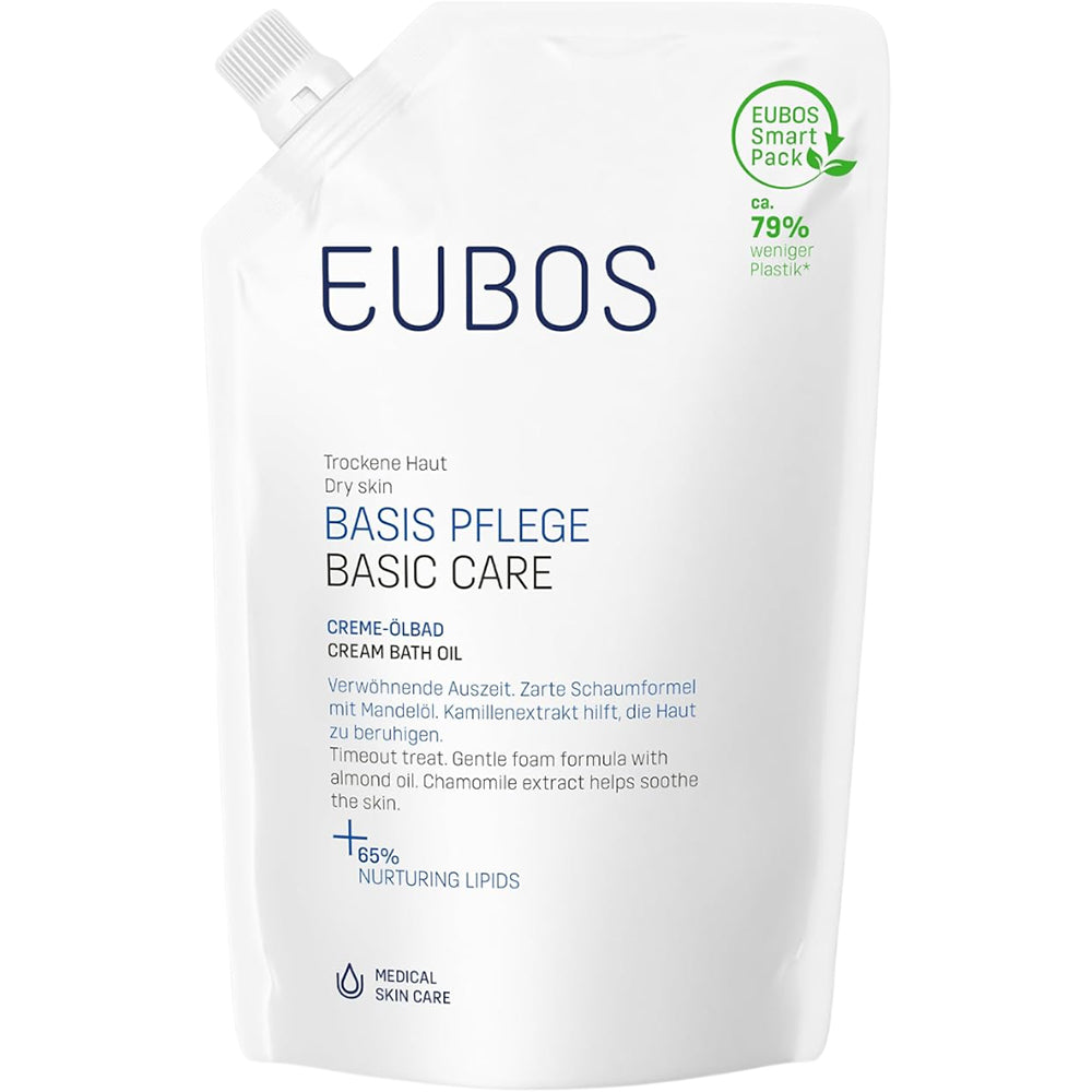 EUBOS Basispflege Creme-Duschöl - Duschöl formuliert mit pflegenden Pflanzenölen und Kamillenextrakt - 400 ml