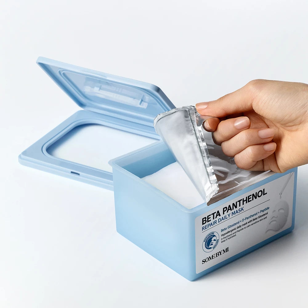 SOME BY MI Beta Panthenol Repair Daily Mask - Set mit 30 Gesichtsmasken mit D-Panthenol und Beta-Sitosterol zur Feuchtigkeitsversorgung und Stärkung der Hautbarriere - 30 Stk.