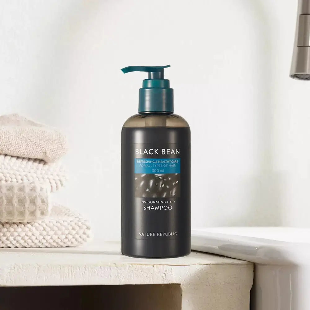 NATURE REPUBLIC Black Bean Sampon Revigorant cu Fasole Neagra - Fortificare si Hidratare Scalp, 300 ml