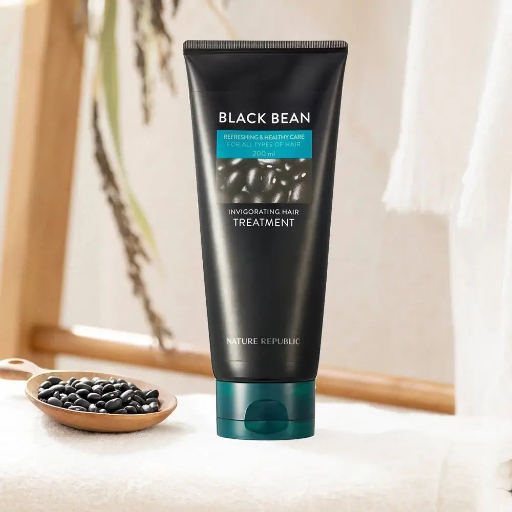 NATURE REPUBLIC Black Bean Haarbehandlung - Kopfhautpeeling und intensive Feuchtigkeitspflege, 200 ml