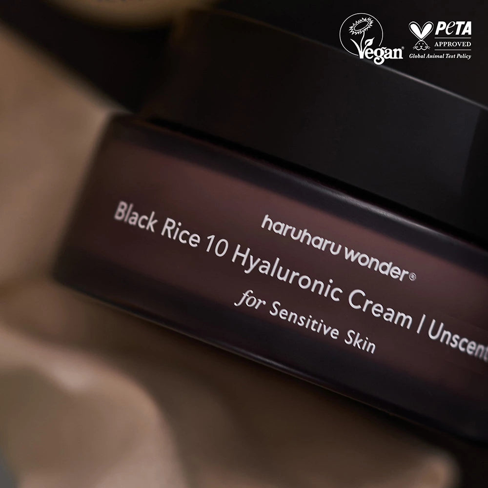 HARUHARU WONDER Schwarzer Reis 10 Hyaluronsäurecreme Ohne Duft Gesichtscreme - Feuchtigkeit & Beruhigung, 50 ml