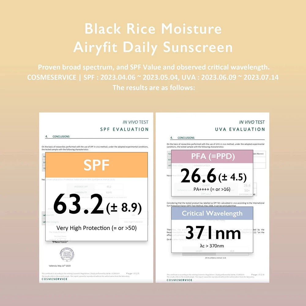 HARUHARU WONDER Black Rice Moisture Airyfit Sonnenschutzcreme - Feuchtigkeit und Schutz, 50 ml