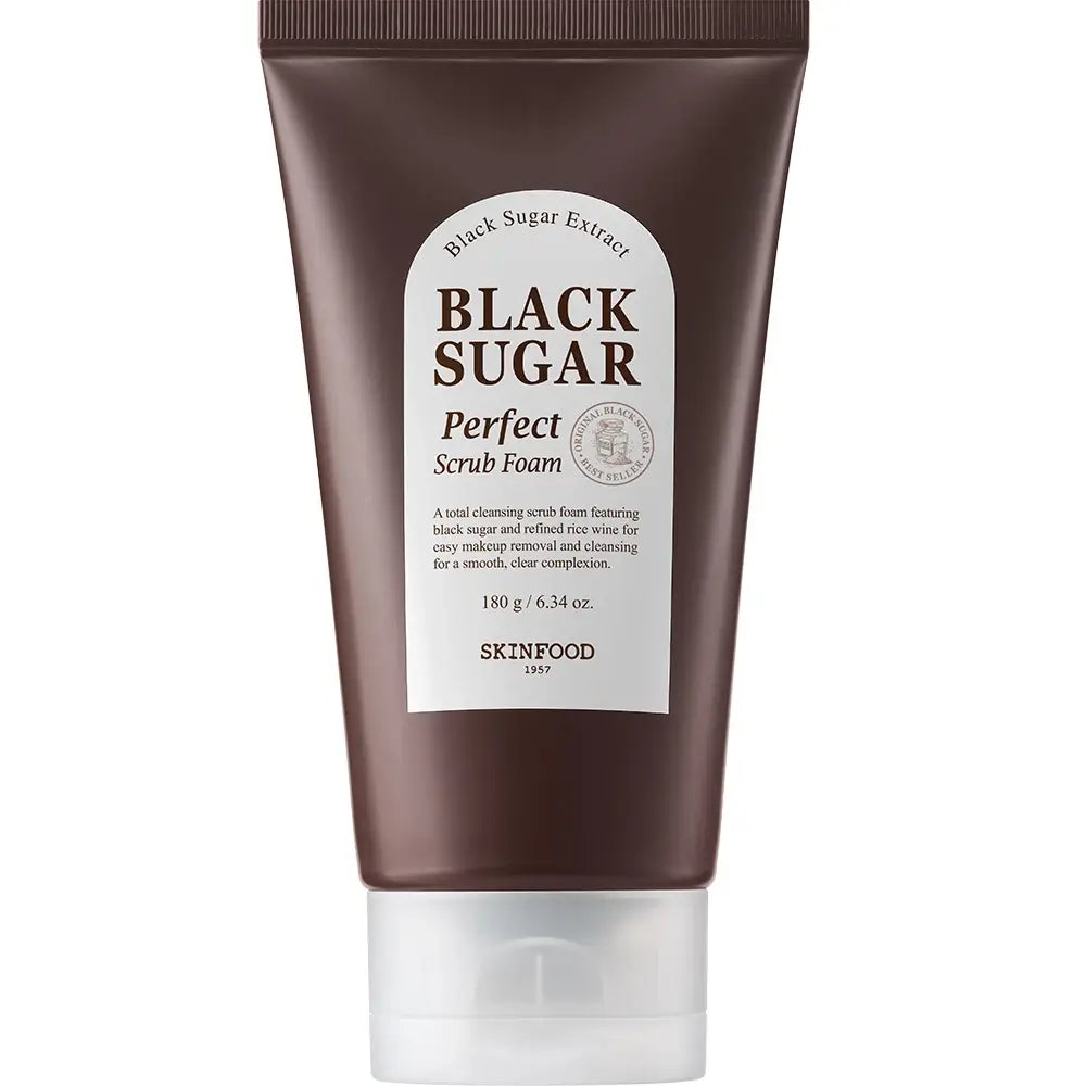 SKINFOOD Schwarzer Zucker Peeling-Reinigungsschaum - Tiefenreinigung & Feuchtigkeitspflege, 180 ml