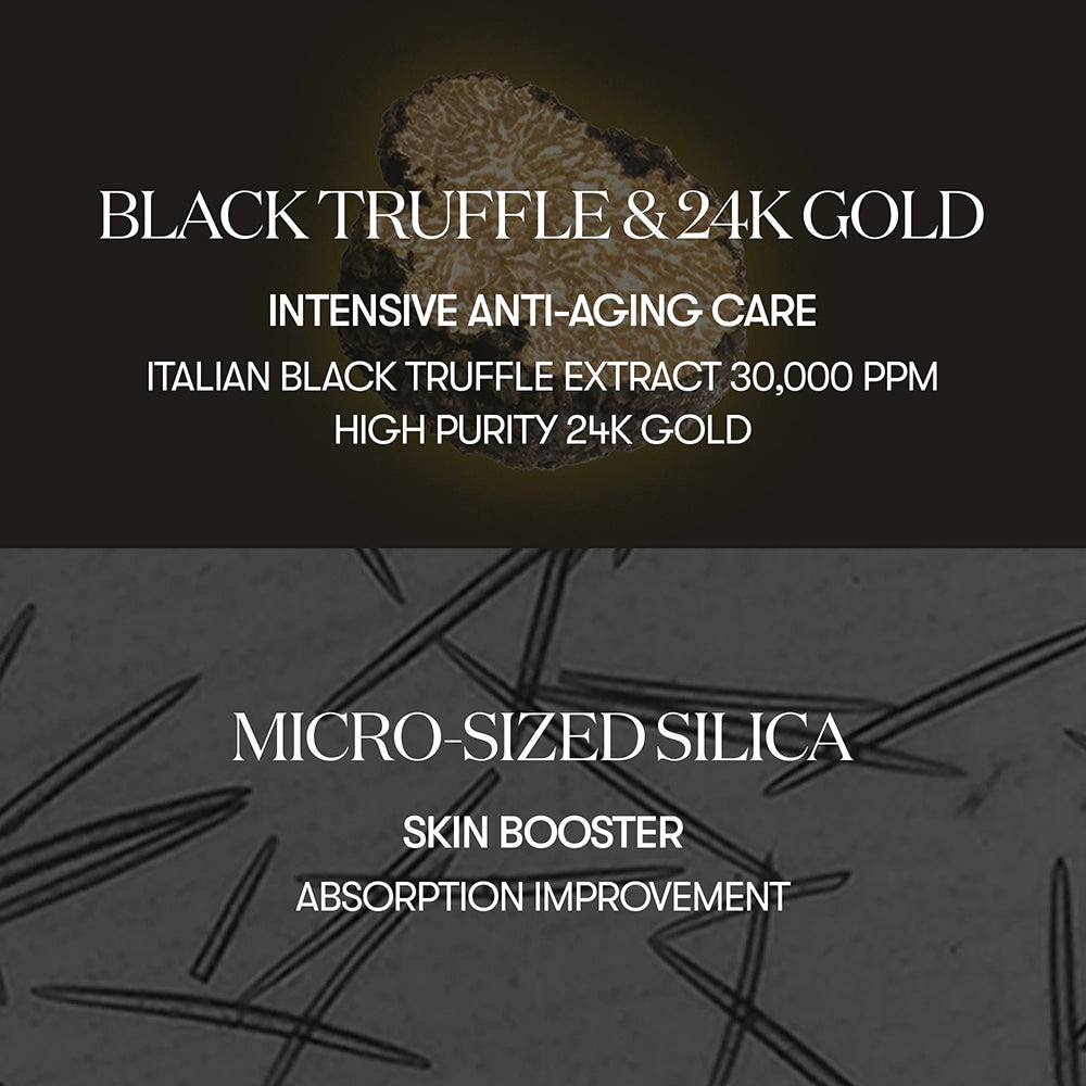 VT COSMETICS Black Truffle Reedle Shot 100 - Gesichtsserum mit italienischem schwarzem Trüffelextrakt und 24K Gold - 50 ml