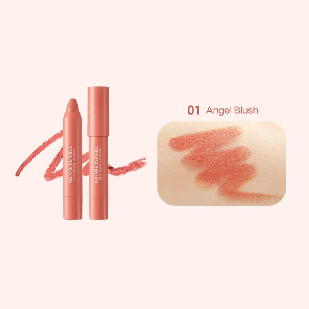 NATURE REPUBLIC By Flower Eco Crayon Lip Velvet - 01 Angel Blush