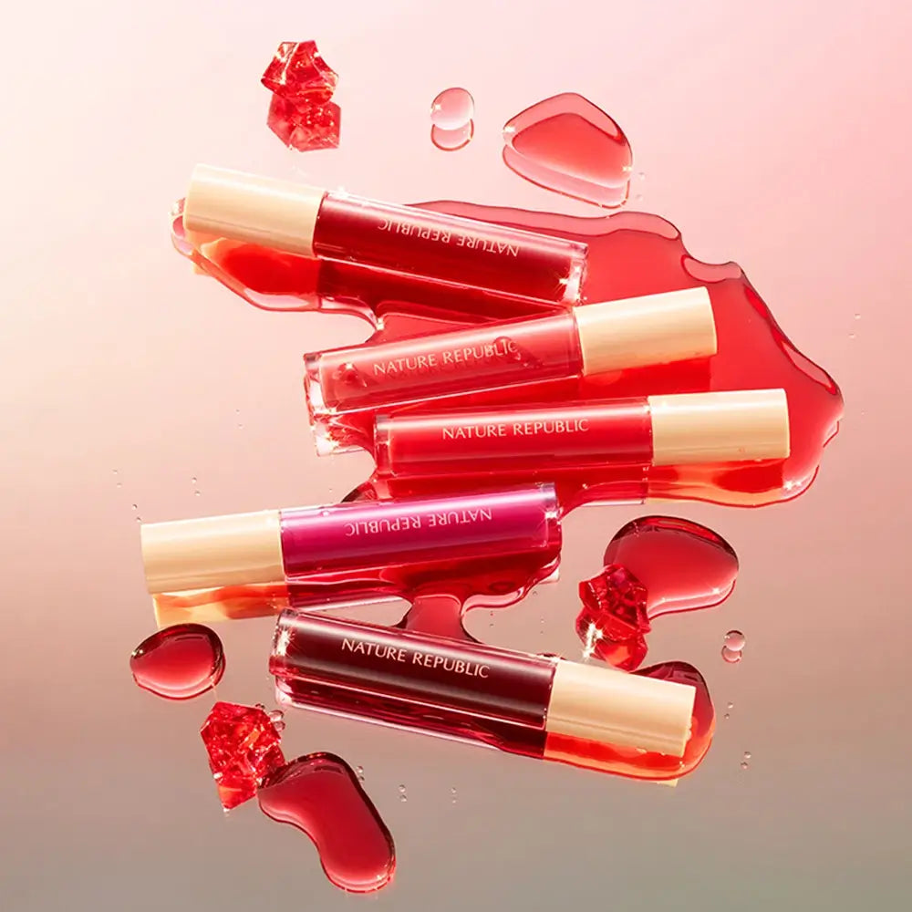 Nature Republic By Flower Lippen-Tönung 01 Crushed Cherry - intensive Feuchtigkeit und leuchtende Farbe, 4,5g