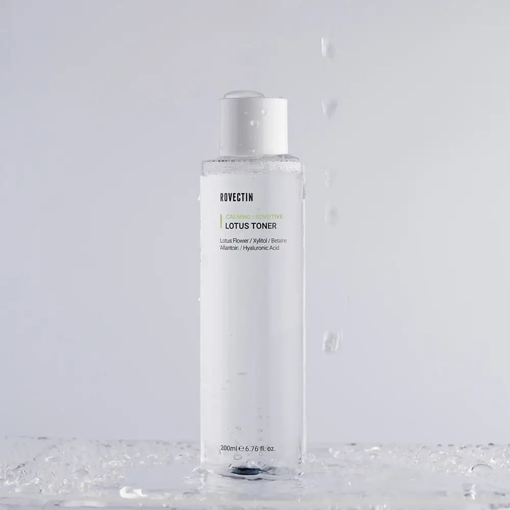 ROVECTIN Beruhigendes Lotus-Toner - Gesichtswasser mit Lotuswasser und Hyaluronsäure zur Hautreinigung und Hydratisierung - 200 ml