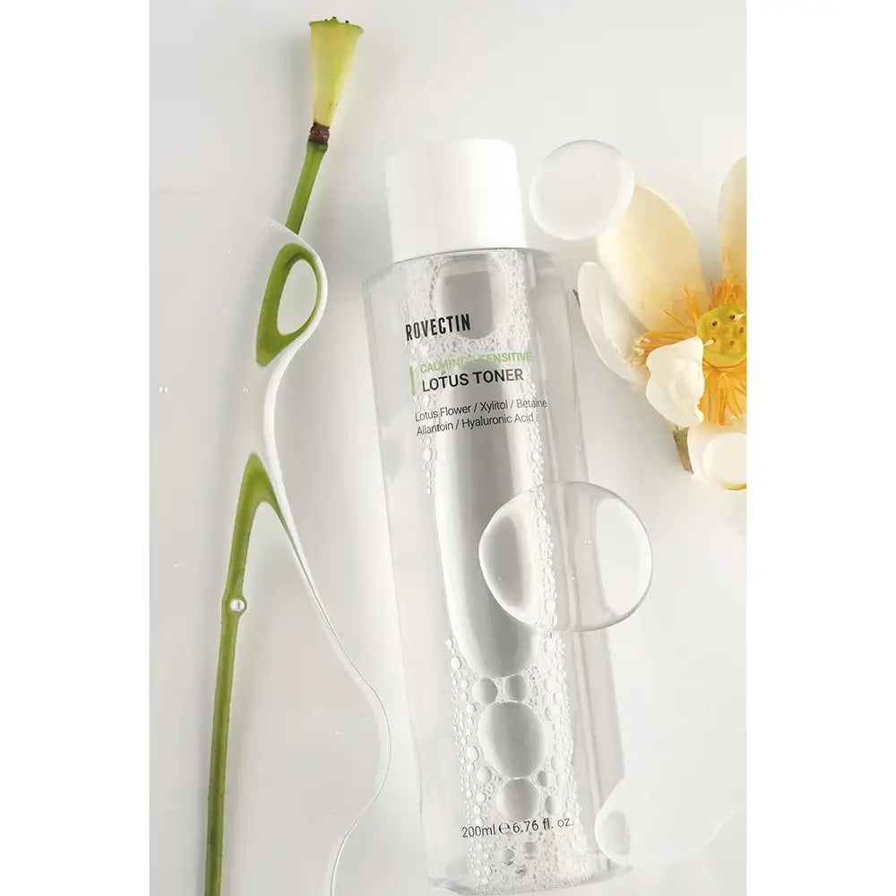 ROVECTIN Beruhigendes Lotus-Toner - Gesichtswasser mit Lotuswasser und Hyaluronsäure zur Hautreinigung und Hydratisierung - 200 ml
