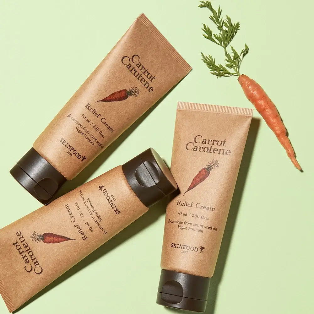 SKINFOOD Karotten-Carotin-Pflegecreme - Gesichtscreme mit Karottenextrakt und Karottensamenöl zur Feuchtigkeitsversorgung und Beruhigung empfindlicher Haut - 70 ml