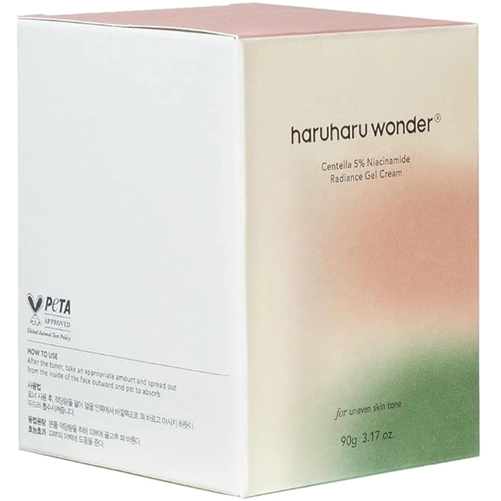 HARUHARU WONDER Centella 5% Niacinamid Glanz Gel-Creme Gesichtscreme - für Strahlkraft und Feuchtigkeit, 90 gr