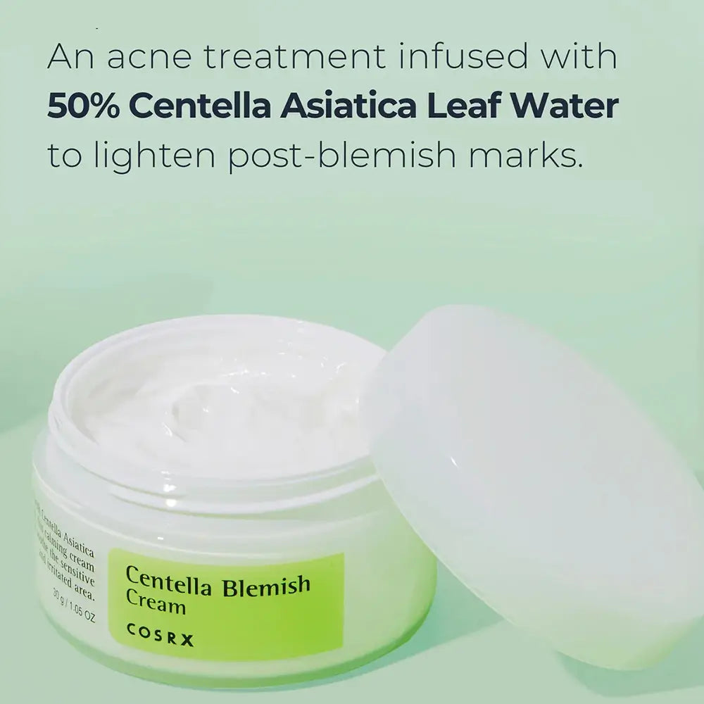 COSRX Centella Blemish Cream - Beruhigende Gesichtscreme gegen Akne und Rötungen, 30 ml