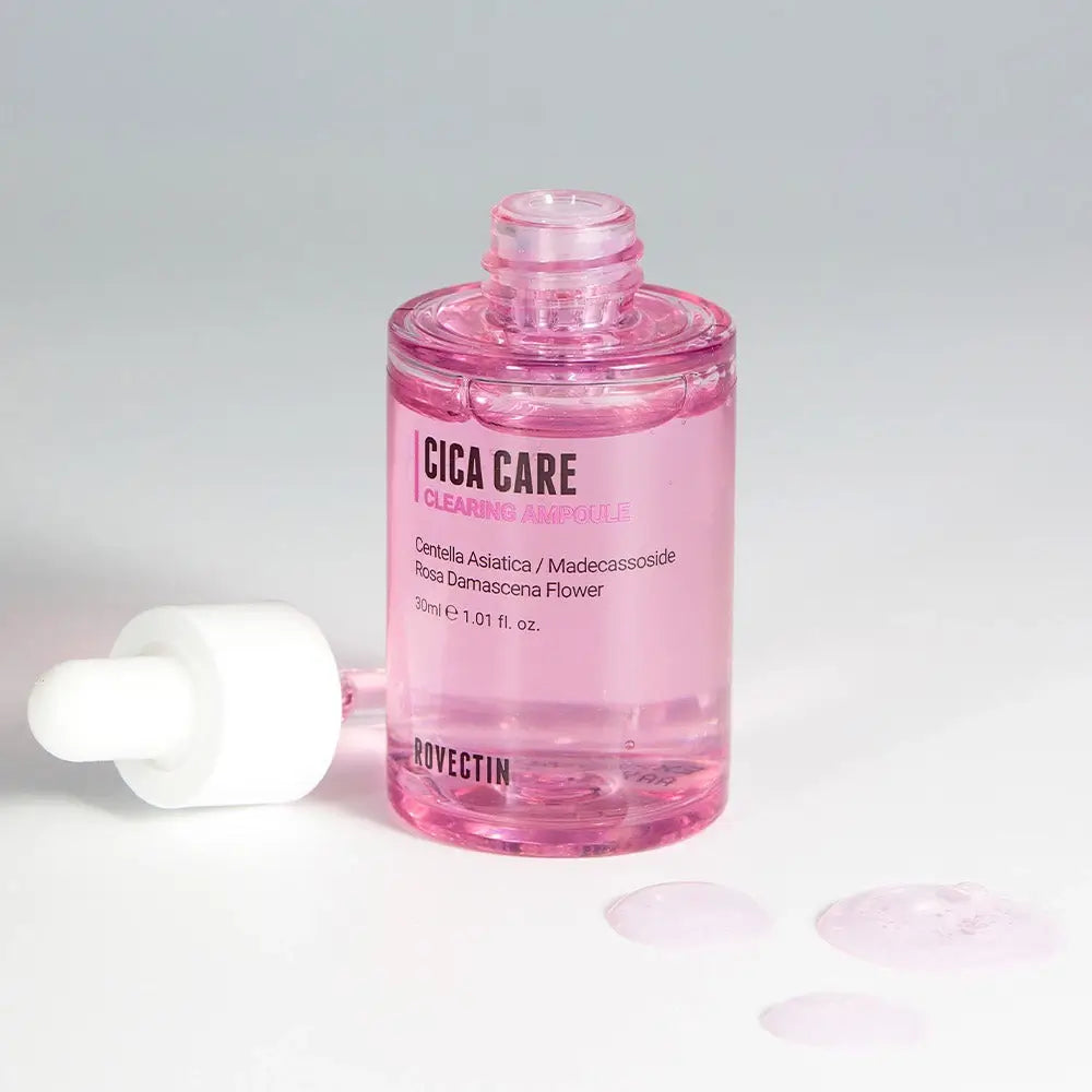 ROVECTIN Cica Care Clearing Ampoule - Gesichtsserum mit Centella Asiatica und Calamin zur Linderung von Reizungen, Reduzierung von Entzündungen und tiefenwirksamer Hautfeuchtigkeit - 30 ml