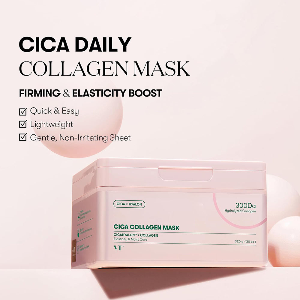 VT COSMETICS Cica Collagen Gesichtsmasken - Set mit 30 Tuchmasken