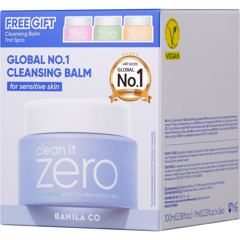 BANILA CO Clean it Zero Cleansing Balm Calming Set - Set mit Centella Asiatica und Madecassosid zur Tiefenreinigung und Stärkung der Hautbarriere - 100 ml
