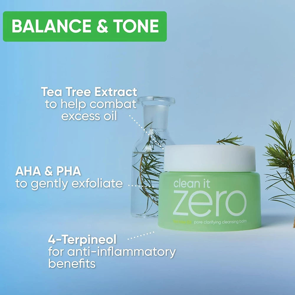 BANILA CO Clean it Zero Reinigingsbalsem Poriën Clarifier Set - set met salicylzuur en tea tree olie, helpt bij het verwijderen van make-up en het schoonhouden van de poriën - 180 ml
