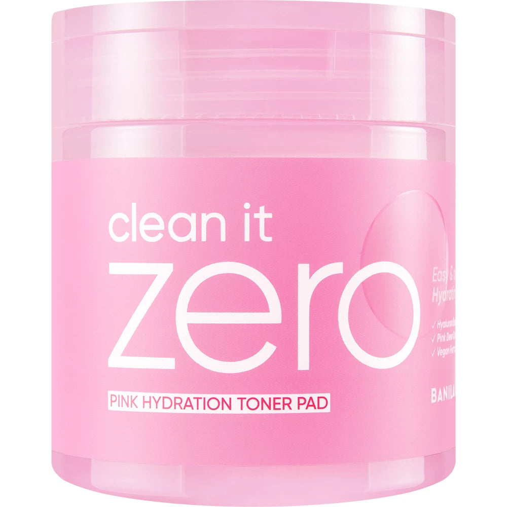 BANILA CO Clean it Zero Pink Hydrattion Toner Pad - Toner für das Gesicht mit Hyaluronsäure und Hamamelis-Extrakt, das zur Hautfeuchtigkeit und zum Hautkomfort beiträgt - 70 Stück