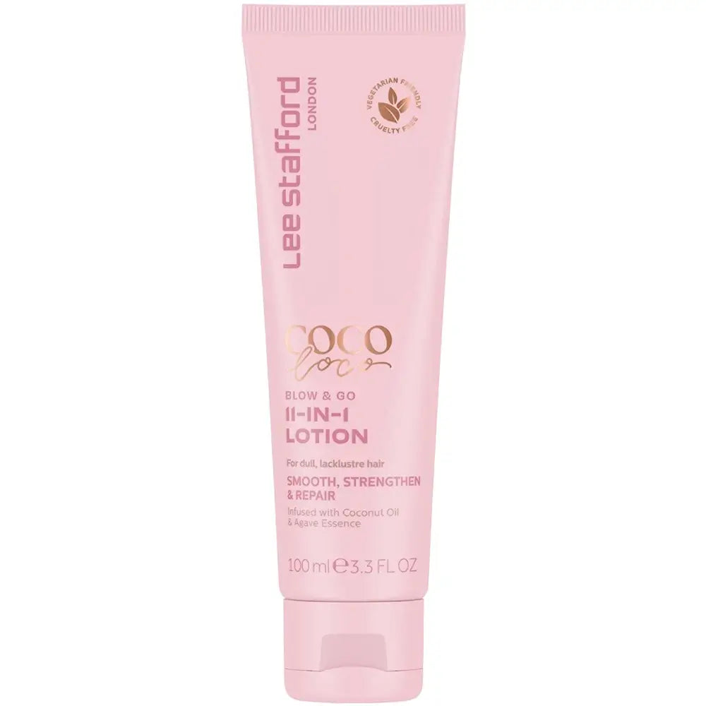 LEE STAFFORD Coco Loco Blow & Go 11-in-1 Lotion - Haarcreme mit Kokosöl und Agavendessenz für seidig-glänzendes Haar – 100 ml