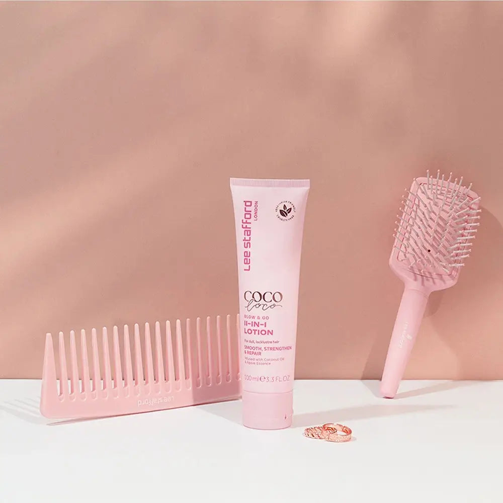 LEE STAFFORD Coco Loco Blow & Go 11-in-1 Lotion - Haarcreme mit Kokosöl und Agavendessenz für seidig-glänzendes Haar – 100 ml