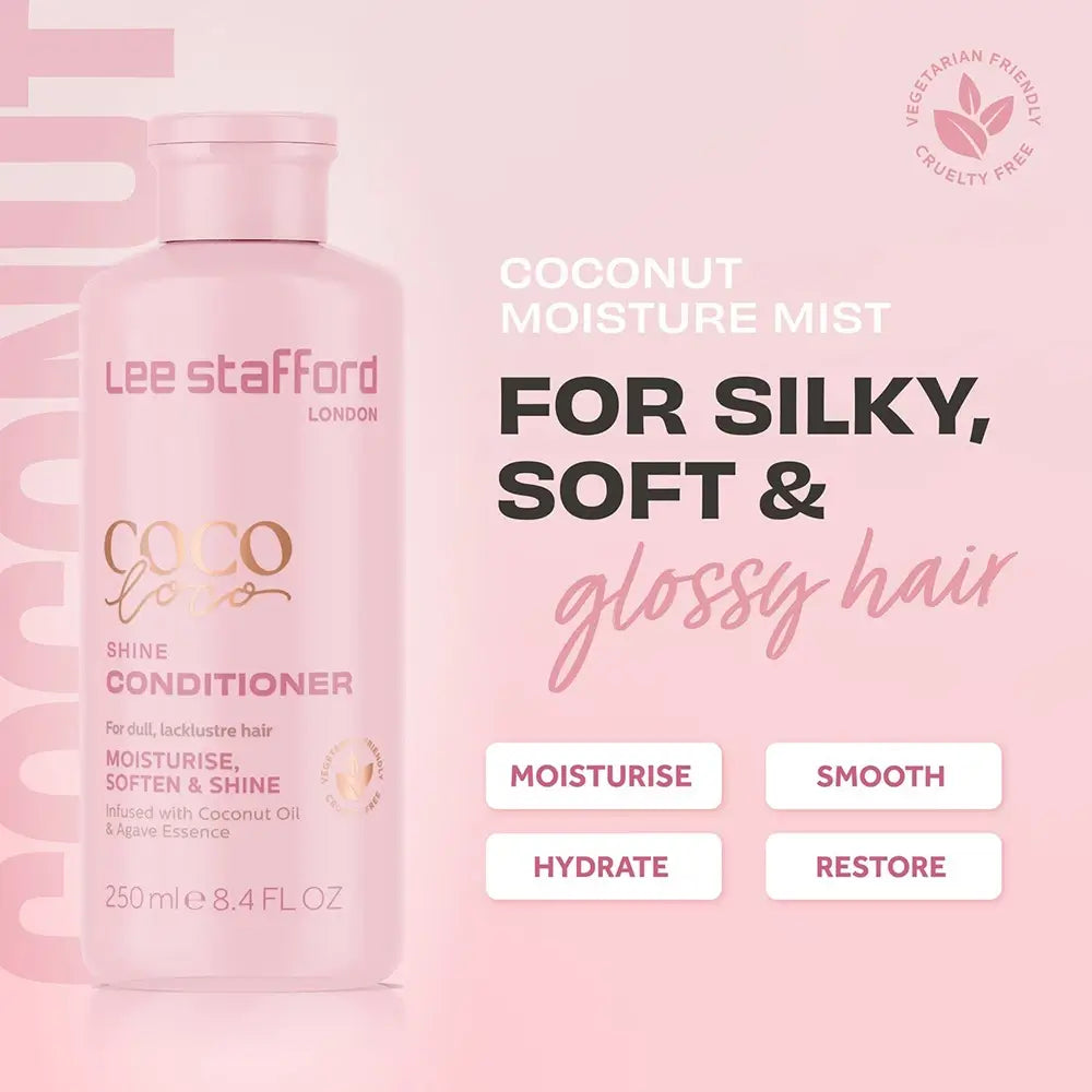 LEE STAFFORD Coco Loco Shine Conditioner - Balsam cu ulei de cocos si agave pentru par uscat, 250 ml