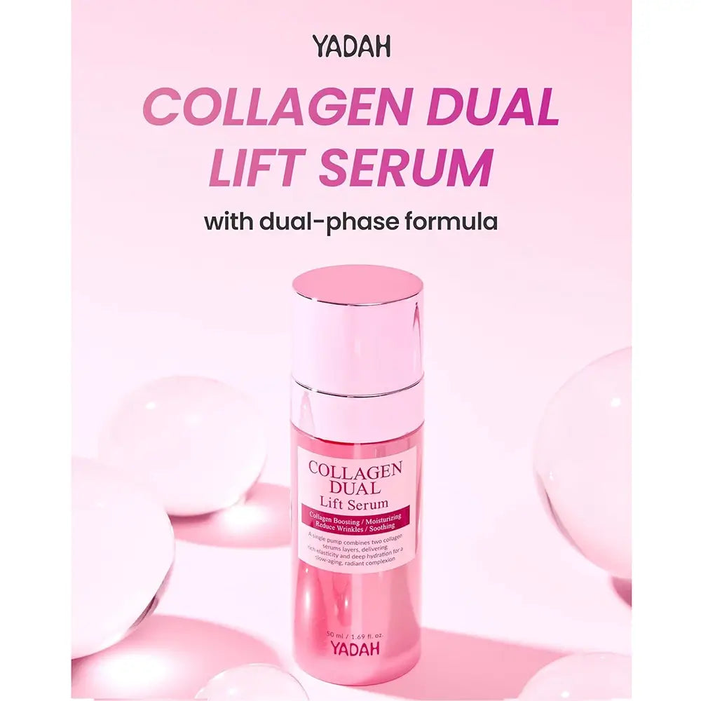 YADAH Kollagen Dual Lift Serum - Gesichtsserum mit Typ-I-Kollagen und Hyaluronsäure zur Hautfeuchtigkeitspflege - 50 ml
