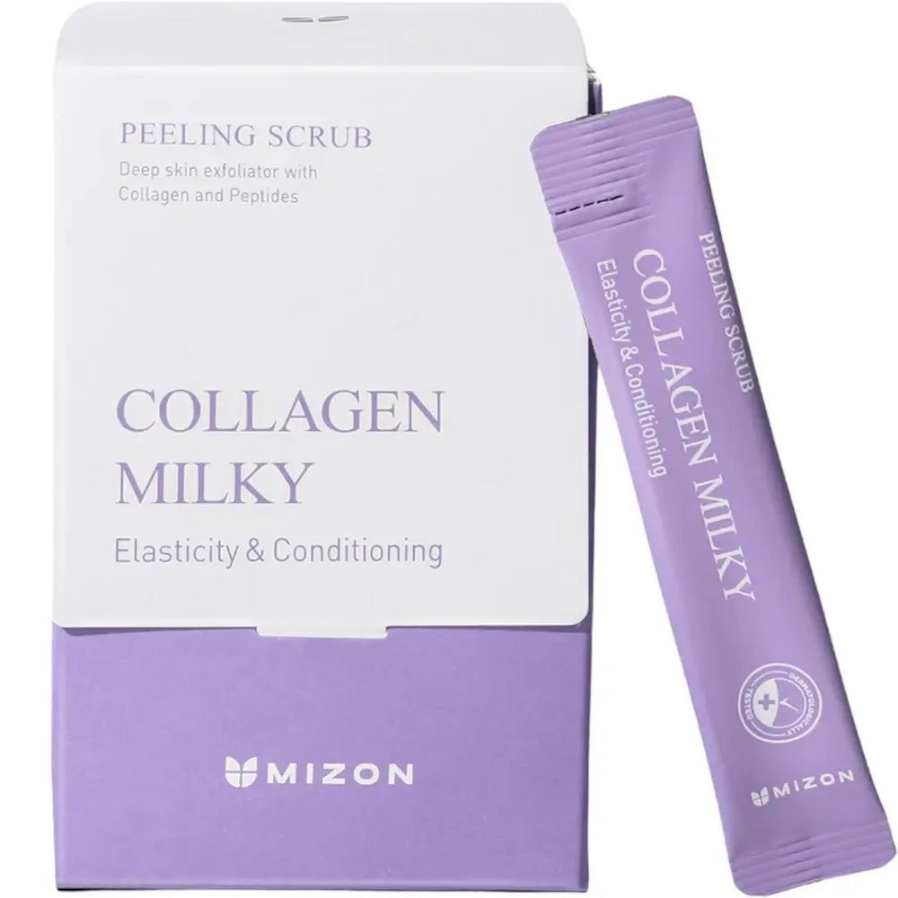 Mizon Kollagen Milch Peeling Peeling-Peeling 5g - Zarte Exfoliation und Intensive Feuchtigkeitsversorgung, 40 Stk