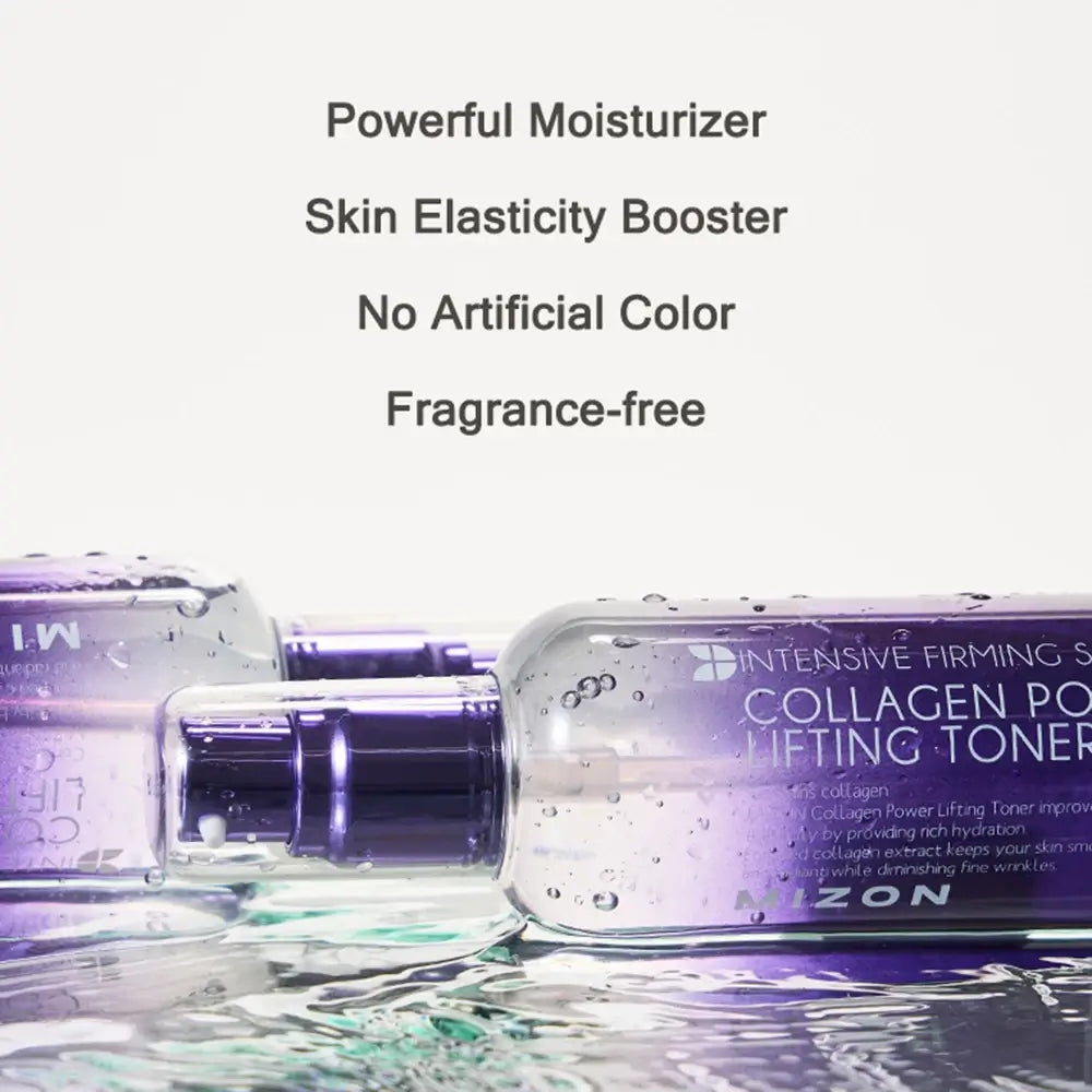 MIZON Collagen Power Lifting Toner - Gesichtswasser mit hydrolysiertem Kollagen und Adenosin für Hautfeuchtigkeit und Komfort - 120 ml