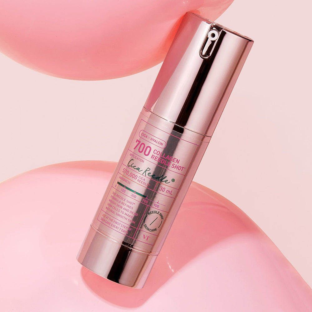 VT COSMETICS Collagen Reedle Shot 700 - Gesichtsserum mit hydrolysiertem Kollagen 500Da und Centella Asiatica zur Verdichtung und Straffung reifer Haut - 30 ml