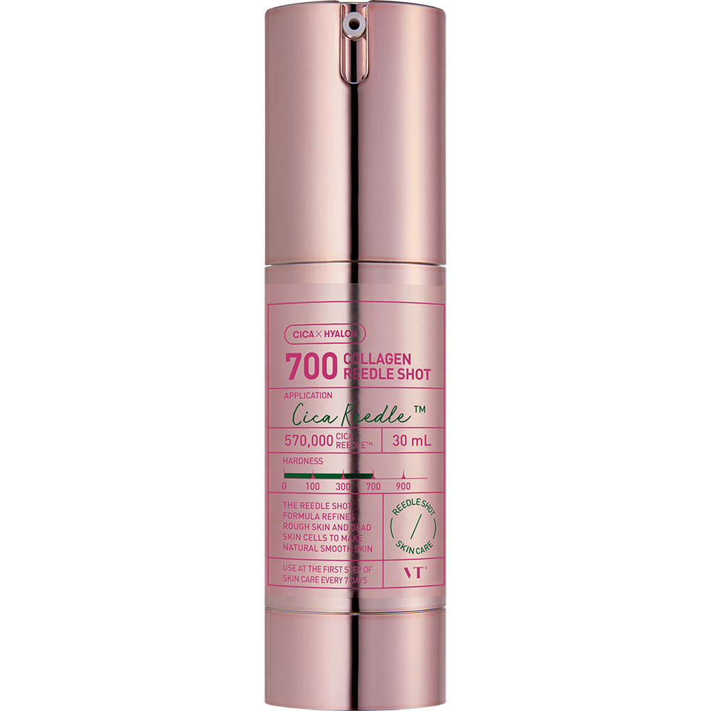 VT COSMETICS Collagen Reedle Shot 700 - Gesichtsserum mit hydrolysiertem Kollagen 500Da und Centella Asiatica zur Verdichtung und Straffung reifer Haut - 30 ml