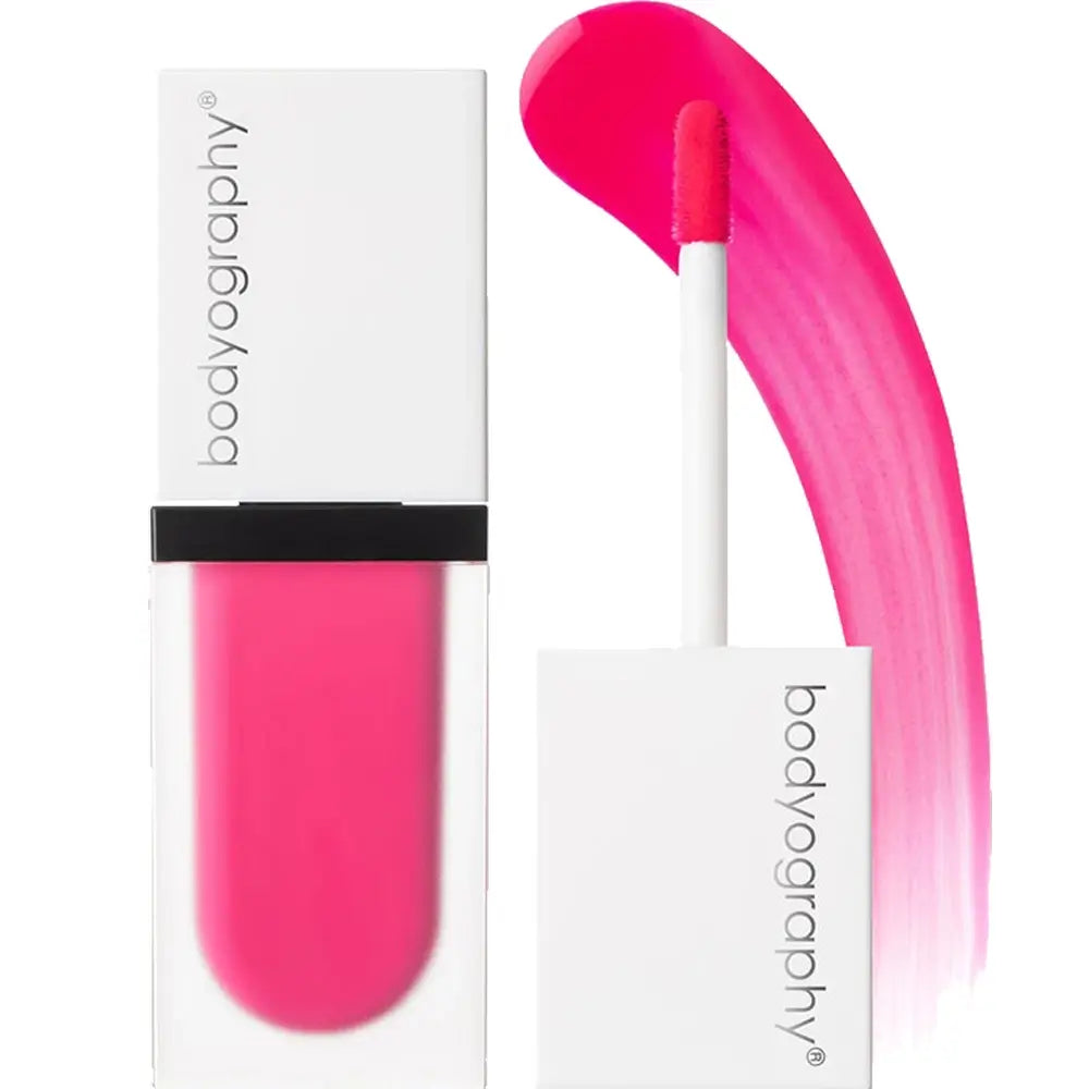 BODYOGRAPHY Color Cassette Liquid Blush Lip - fard de obraz si buze lichid, usor de aplicat si stratificat, formulat cu Bakuchiol - 5,5 gr - AMPLIFY - Bright Fuchsia