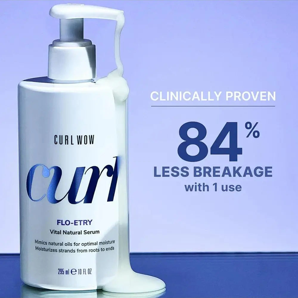 COLOR WOW Curl Flo Entry Vital Natural - Haarserum formuliert mit Jojobaöl und Kokosöl, das zur Feuchtigkeitsversorgung von lockigem Haar beiträgt und den natürlichen Glanz bewahrt - 295 ml