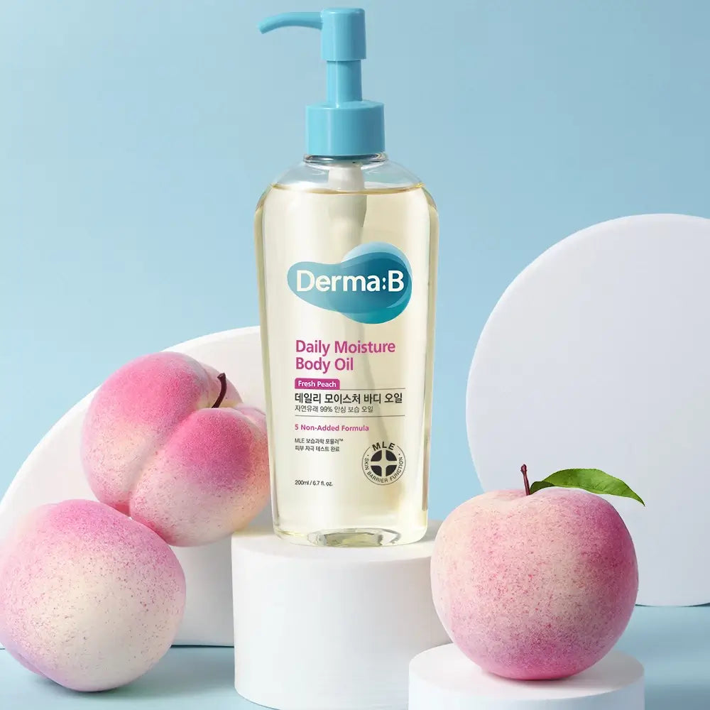 DERMA:B Tägliches Feuchtigkeitsöl Fresh Peach - Intensives Feuchtigkeitsöl und Elastizität, 200 ml