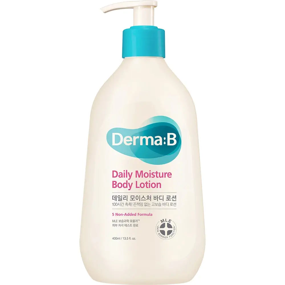 DERMA:B Tägliche Feuchtigkeitskörperlotion - Körperlotion formuliert mit Hinoki-Zypressenwasser und Sheabutter, die zur Hautfeuchtigkeit und zum Hautkomfort beiträgt - 400 ml