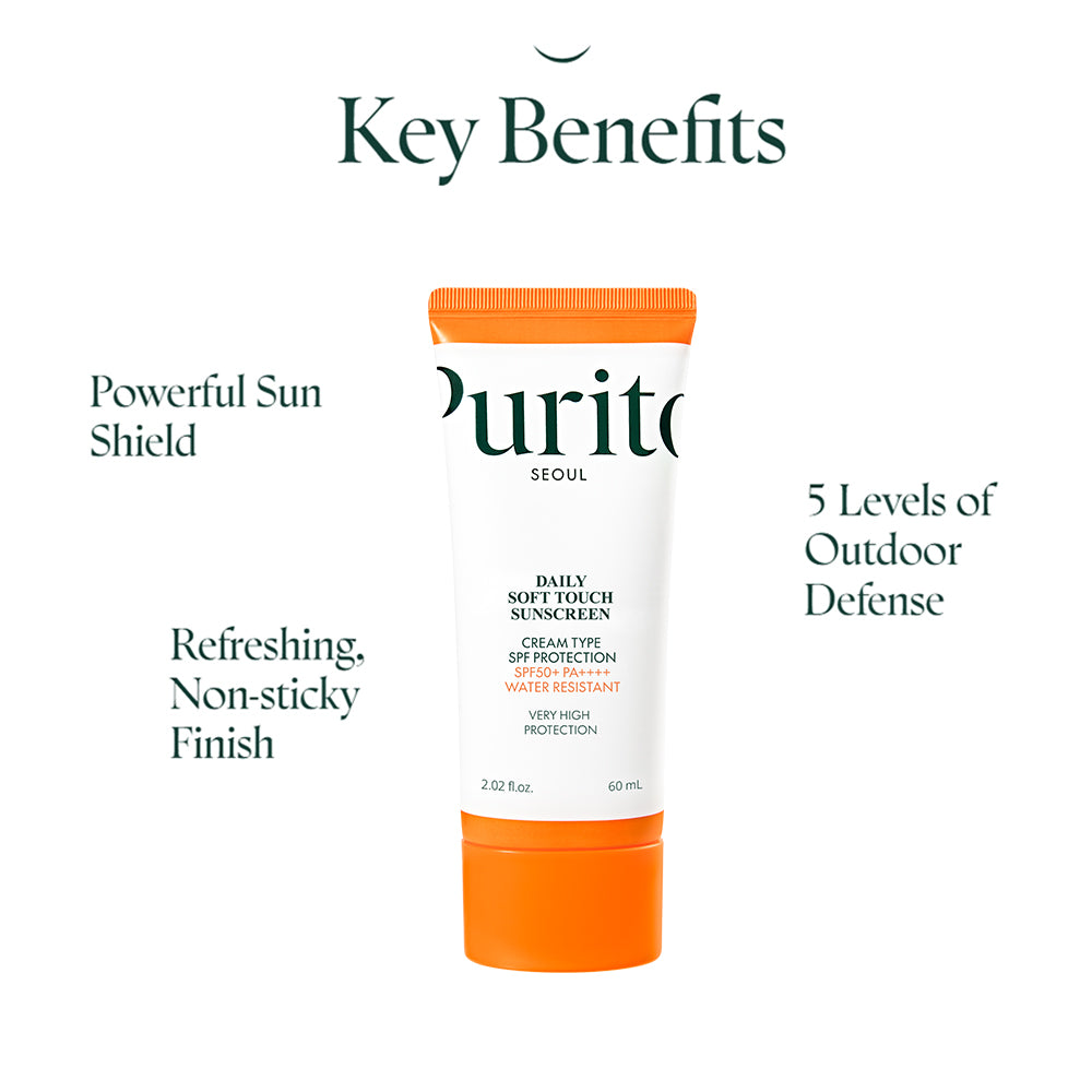 PURITO Daily Soft Touch Sonnenschutz-Gesichtscreme LSF 50+ mit UVA/UVB-Filtern und Panthenol